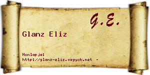 Glanz Eliz névjegykártya